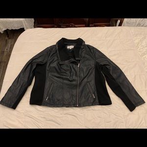 Ava & Viv Black Faux Leather Moto Jacket